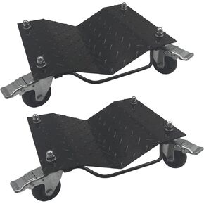 Set of 4 Car Tire Wheel Dolly Furniture Lifters - Heavy Duty Under Vehicle Tire Skates Motorcycle Jack and Moving Dollies with Wheels 6000lbs Capacity Black (Black, 4 Dollies)