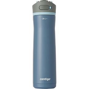Contigo Wells Stainless Steel Water Bottle AUTOSPOUT, 24oz w/ 2 Filters, Dark Ice