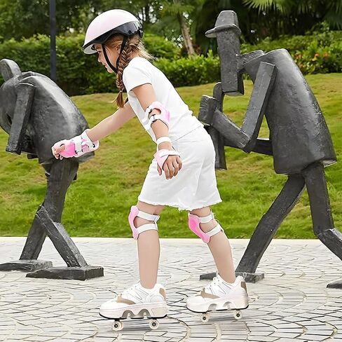CHSSIH Roller Skate Shoes for Girls, Kids, Women, Men & Adults – Retractable Shoes with Wheels | Pop-Out High Roller Skating Shoes That Turn Into Sneaker Skates in Saudi Arabia