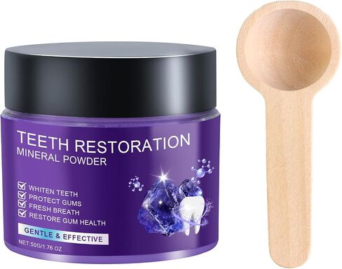 2025 New Teeth Restoration Mineral Powder Purple Natural Tooth Powder Teeth Whitening Powder Teeth and Gums Strengthening Restore Tooth Cleaning Powder Mineral Toothpaste Powder 50g in Saudi Arabia