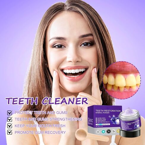 2025 New Teeth Restoration Mineral Powder Purple Natural Tooth Powder Teeth Whitening Powder Teeth and Gums Strengthening Restore Tooth Cleaning Powder Mineral Toothpaste Powder 50g in Saudi Arabia