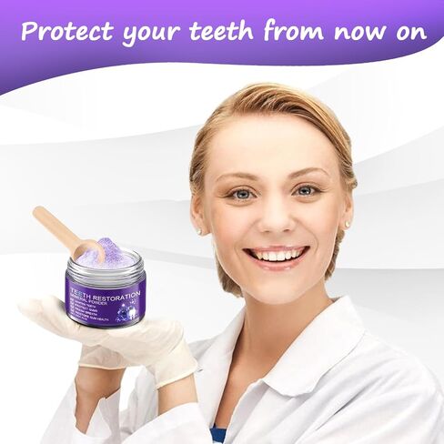 2025 New Teeth Restoration Mineral Powder Purple Natural Tooth Powder Teeth Whitening Powder Teeth and Gums Strengthening Restore Tooth Cleaning Powder Mineral Toothpaste Powder 50g in Saudi Arabia