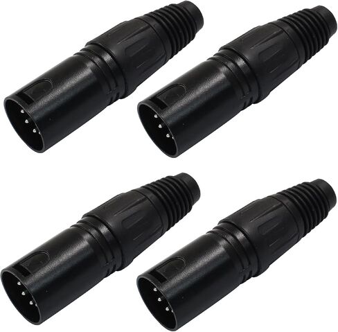 Litoexpe 4 Pcs 4 Pin XLR Female Plugs Connectors, XLR Cable Ends Solder Type Replacement Audio Socket, Female Plug Connector Mic Microphone Cable Plug Connector in Saudi Arabia