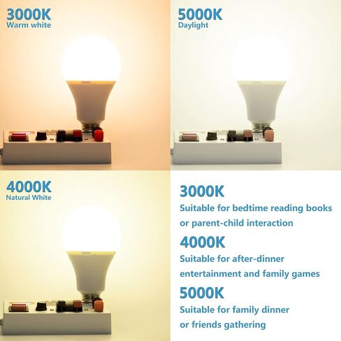 3-Way Led Light Bulbs A21, 50 100 150 Watt Equivalent, Perfect for Reading, 3000K Warm White, Indoor Standard E26 Bulb, Energy Efficient 20 Watt, 2200 Lumens, 2 Pack in Saudi Arabia