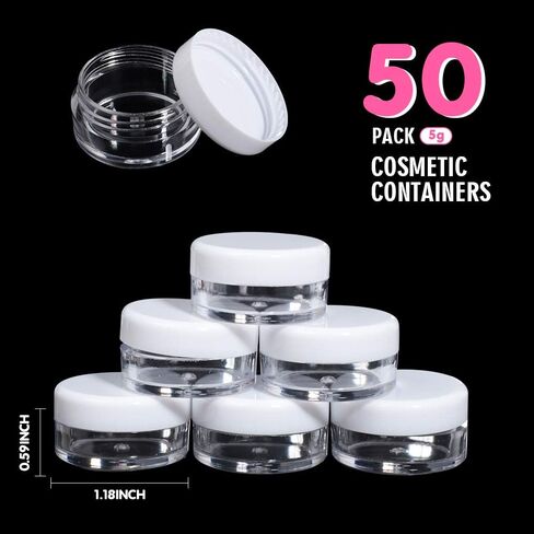 HNYYZL 40Pcs Cosmetic Containers, 3 Gram Sample Empty Container Plastic Travel Pot Jar, for Eye Shadow Nails Powder Jewelry Earrings Lotion Cream Sample Make-up Storage(8 Colors, 3ML) in Saudi Arabia