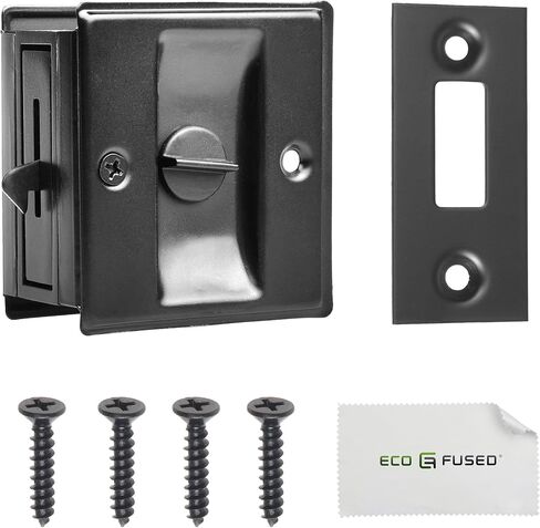 Eco-Fused Pocket Sliding Door Lock - Brushed Nickel Privacy Door Pull with Lock - Reversible - Compatible with Most Doors - Easy Grip - Doors with Thickness 1-3/8" (3.49 cm) in Saudi Arabia