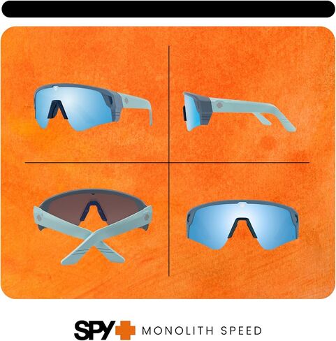 SPY Monolith Speed 62MM Cylindrical Shield Sunglasses for Men + BUNDLE With Designer iWear Complimentary Eyewear Kit in Kuwait