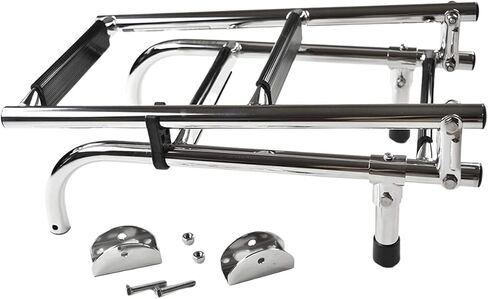 MARINE CITY 304 Stainless Steel Foldable Boarding Ladder - Sleek & Compact Design with 400 lbs. Capacity – Easy Installation, 3+2 Steps - Ideal for Boats, Pontoons, RVs, and Ships in Saudi Arabia