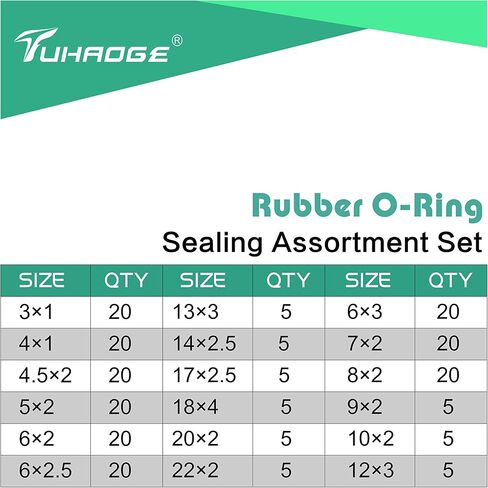 O Ring kit 457 Pcs 225PCS Hydraulic o Rings 18 Size O Ring Assortment Rubber O-Ring Gasket Assortment Kit (225 PCS) in Saudi Arabia