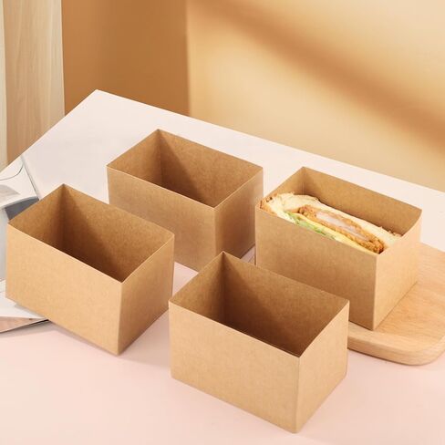 60 Pieces Paper Sandwich Boxes Sandwich Take Out Boxes Containers Sandwich Cake Boxes for Toast, Donuts, Sandwiches(White) in Saudi Arabia