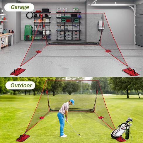 ملحق شبكة جولف شانك، ملحق شبكة جولف لشبكات ضرب الجولف، شبكة جانبية لحاجز الجولف مقاس 7 × 7 أقدام / 7 × 10 أقدام للاستخدام الداخلي والخارجي (مع حقيبتي رمل) in Kuwait