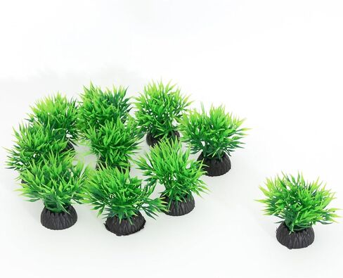 Aquarium Fish Tank Decorations 8PCS Small Blue Tree Artificial Plastic Fish Tank Plants Ornaments Safe for Betta Fish in Kuwait