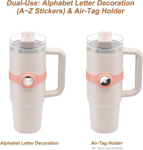 Alphabet Decoration for Stanley & Air-Tag Holder for Stanley,26 Letter Stickers(A-Z),Stylish Accessory for Your 30oz Stanley Cup (Blue) in Saudi Arabia