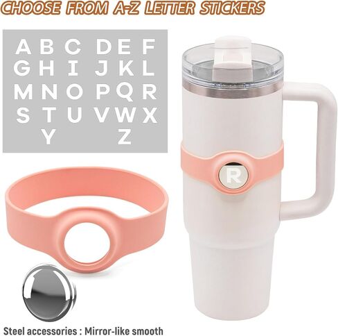 Alphabet Decoration for Stanley & Air-Tag Holder for Stanley,26 Letter Stickers(A-Z),Stylish Accessory for Your 30oz Stanley Cup (Blue) in Saudi Arabia