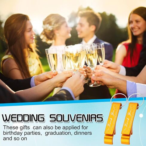 Dandat 100 Pcs Bottle Opener Keychain Bulk Thank You Wedding Favors for Guests Aluminum Wine Beer Opener Engraved Wedding Guest Gifts for Birthday Party Graduation Souvenirs(Black) in Kuwait