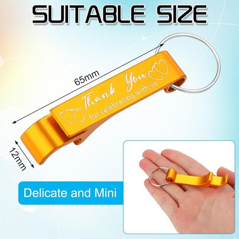Dandat 100 Pcs Bottle Opener Keychain Bulk Thank You Wedding Favors for Guests Aluminum Wine Beer Opener Engraved Wedding Guest Gifts for Birthday Party Graduation Souvenirs(Black) in Kuwait