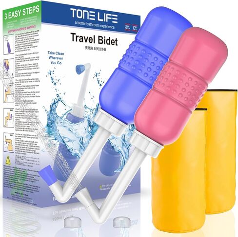 2PCS Vaginal irrigation Intimate Wash for Women,Portable Bidet Travel Bidets,Peri Bottle for Postpartum Care (Pink+Green) in Kuwait
