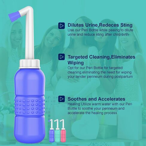 2PCS Vaginal irrigation Intimate Wash for Women,Portable Bidet Travel Bidets,Peri Bottle for Postpartum Care (Pink+Green) in Kuwait