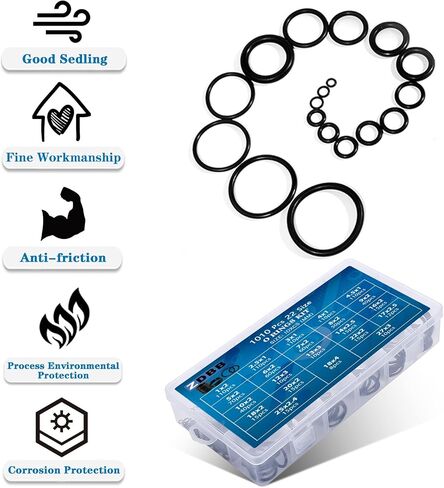 382 PCS 30 Sizes SAE Viton O Ring Assortment Kit for Aviation Car Engines Cylinders Hydraulic Plumbing Various Industrial with 4 Pcs Pick and Hook Set in Saudi Arabia