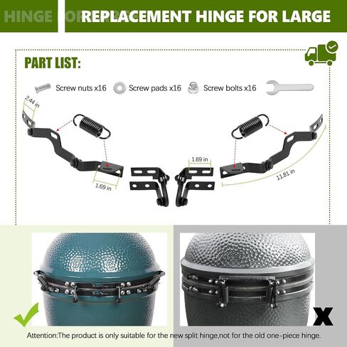 Band and Hinge Assembly for Large Green Egg,Steel Big Size Green Egg Grill Band Accessories,Replacement Hinge,Band & Handle Assembly for Large Green Egg in Saudi Arabia