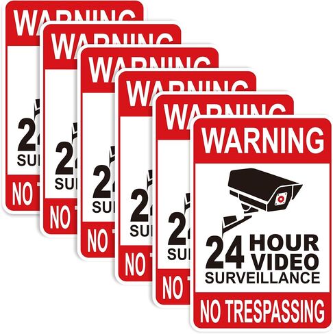 6PCS Smile Your On Camera Sign Sticker, Self-Adhesive Waterproof and Fade-Resistant Security Camera Sign,You Are Being Recorded Sign for Home, Office, Shop, Door（3" x 4.5"） in Saudi Arabia