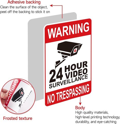6PCS Smile Your On Camera Sign Sticker, Self-Adhesive Waterproof and Fade-Resistant Security Camera Sign,You Are Being Recorded Sign for Home, Office, Shop, Door（3" x 4.5"） in Saudi Arabia