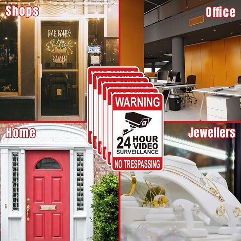 6PCS Smile Your On Camera Sign Sticker, Self-Adhesive Waterproof and Fade-Resistant Security Camera Sign,You Are Being Recorded Sign for Home, Office, Shop, Door（3" x 4.5"） in Saudi Arabia