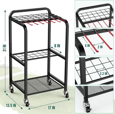 Trieez Extra Large Garden Tool Storage, NEVER FALL OVER- Thickened Garden Tool Organizer for Long Tools, Heavy Duty Garden Tool Organizer for Tools/Rackes/Brooms, Garage, Shed, Yard Holder in Saudi Arabia