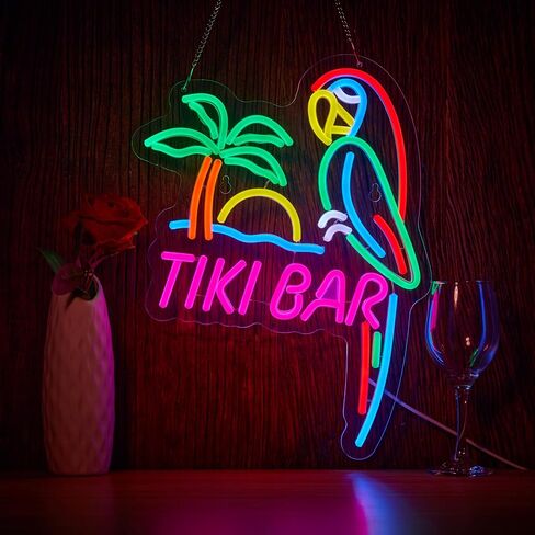 ZODZ Its 5 00 O'clock Some Where Parrot Neon Sign for Wall Décor Dimmable Palm Tree Sun LED Man Cave Bar Beer Garage Neon Light USB Powered Neon Art Signs in Saudi Arabia