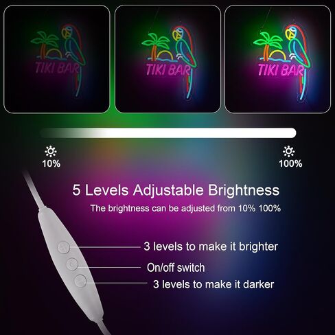 ZODZ Its 5 00 O'clock Some Where Parrot Neon Sign for Wall Décor Dimmable Palm Tree Sun LED Man Cave Bar Beer Garage Neon Light USB Powered Neon Art Signs in Saudi Arabia