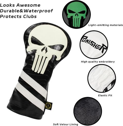 Golf Club Covers Glow in The Dark Club Covers Fairway Wood Club Covers Hybrid Club Covers Leather Mallet Putter Covers Blade Club Covers Golf Club Head Covers Suitable for Most Brands in Saudi Arabia