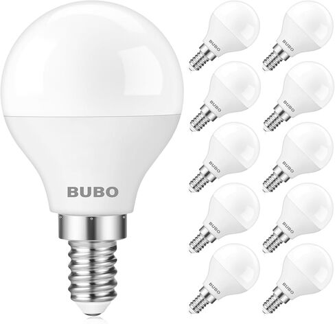 BUBO Ceiling Fan Light Bulbs 60 Watt Equivalent, E12 LED Bulb Daylight 5000K, Small Base LED Light Bulbs, Light Bulbs for Ceiling Fan 120V, Candelabra Base LED Light Bulbs 5.5W, Non-Dimmable, 10 Pack in Saudi Arabia
