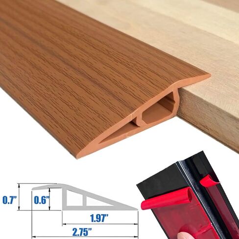 Vinyl Door Threshold Floor Transition Strips 36 inch, 1/2'' ~ 3/5'' Thresholds for Doorways, Edge-Reducer Transition Strip for Door Carpet Tile Floor (Black Walnut) in Saudi Arabia