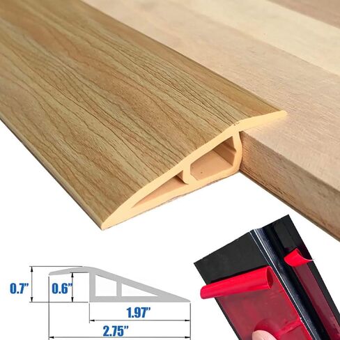 Vinyl Door Threshold Floor Transition Strips 36 inch, 1/2'' ~ 3/5'' Thresholds for Doorways, Edge-Reducer Transition Strip for Door Carpet Tile Floor (Black Walnut) in Saudi Arabia