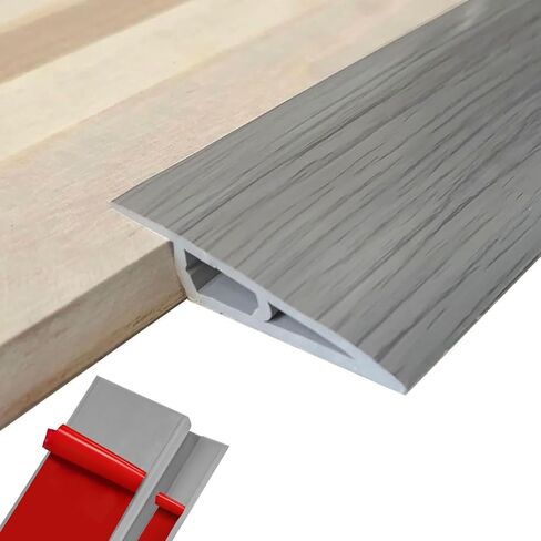 Vinyl Door Threshold Floor Transition Strips 36 inch, 1/2'' ~ 3/5'' Thresholds for Doorways, Edge-Reducer Transition Strip for Door Carpet Tile Floor (Black Walnut) in Saudi Arabia