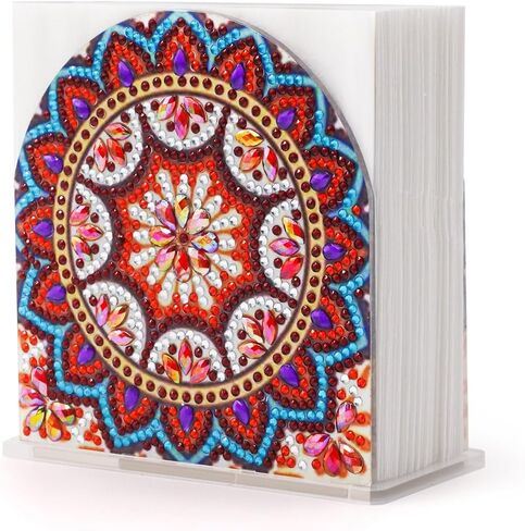 Diamond Art Painting Napkin Holder for Table, DIY 5D Diamond Painting Kits for Adults, Napkin Holder Diamond Arts Kits for All Dining Room Decors (Mandala C) in Saudi Arabia