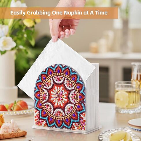 Diamond Art Painting Napkin Holder for Table, DIY 5D Diamond Painting Kits for Adults, Napkin Holder Diamond Arts Kits for All Dining Room Decors (Mandala C) in Saudi Arabia