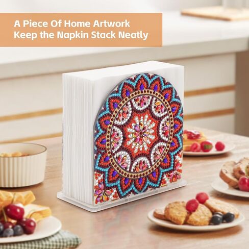 Diamond Art Painting Napkin Holder for Table, DIY 5D Diamond Painting Kits for Adults, Napkin Holder Diamond Arts Kits for All Dining Room Decors (Mandala C) in Saudi Arabia