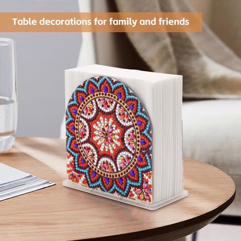 Diamond Art Painting Napkin Holder for Table, DIY 5D Diamond Painting Kits for Adults, Napkin Holder Diamond Arts Kits for All Dining Room Decors (Mandala C) in Saudi Arabia