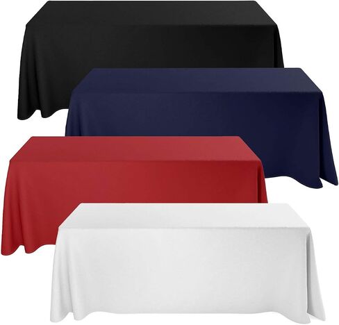 SourceOne.org Deluxe Stretch Fit Tableroths 6 Foot in Blue Black Red & White (Stretch ، Burgundy) in Saudi Arabia