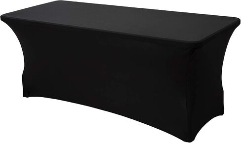 SourceOne.org Deluxe Stretch Fit Tableroths 6 Foot in Blue Black Red & White (Stretch ، Burgundy) in Saudi Arabia