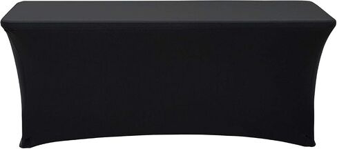 SourceOne.org Deluxe Stretch Fit Tableroths 6 Foot in Blue Black Red & White (Stretch ، Burgundy) in Saudi Arabia