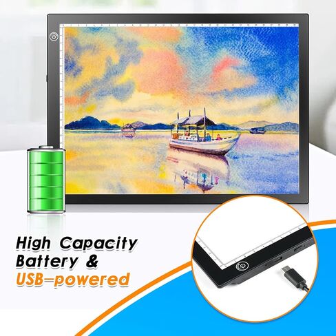 RTjoy A4 LED Light Tracing Box Pad, Adjustable 9x12 Inch USB Powered Artcraft Portable Light Copy Board for Tattoo Transferring Artists DIY Drawing Diamond Art Sketching in Saudi Arabia