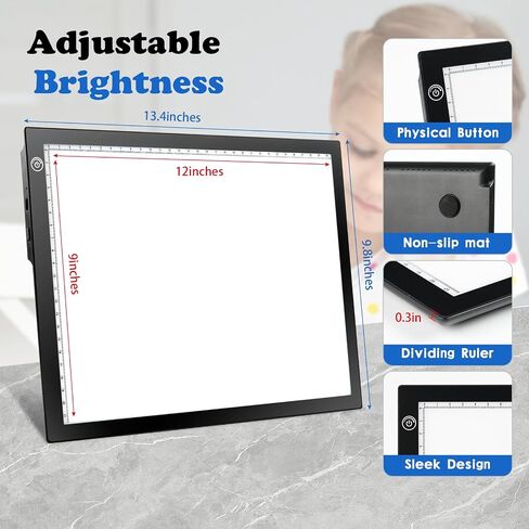 RTjoy A4 LED Light Tracing Box Pad, Adjustable 9x12 Inch USB Powered Artcraft Portable Light Copy Board for Tattoo Transferring Artists DIY Drawing Diamond Art Sketching in Saudi Arabia