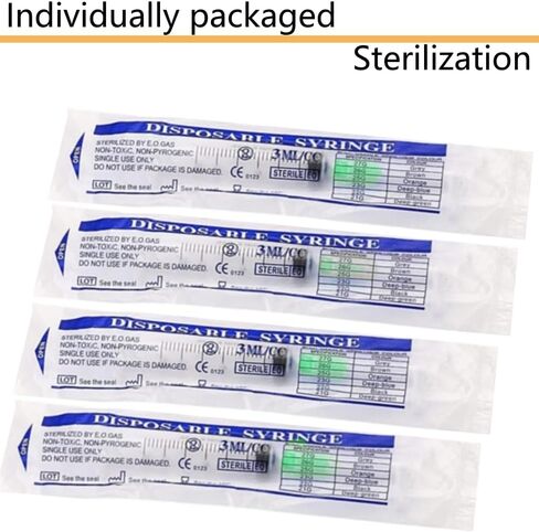 50 Pack 3ml 22Gauge 1Inch - Luer Lock 1ml 2.5ml 3ml 5ml 10ml 20ml with 25Ga, 23Ga, 22Ga, 21Ga, 18Ga Lab Consumables(Individually Sealed Wrapped) in Saudi Arabia
