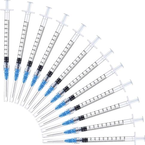 50 Pack 3ml 22Gauge 1Inch - Luer Lock 1ml 2.5ml 3ml 5ml 10ml 20ml with 25Ga, 23Ga, 22Ga, 21Ga, 18Ga Lab Consumables(Individually Sealed Wrapped) in Saudi Arabia