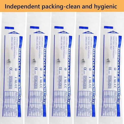 50 Pack 3ml 22Gauge 1Inch - Luer Lock 1ml 2.5ml 3ml 5ml 10ml 20ml with 25Ga, 23Ga, 22Ga, 21Ga, 18Ga Lab Consumables(Individually Sealed Wrapped) in Saudi Arabia