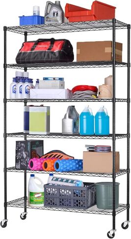 BestOffice 4-Shelf Adjustable Storage Shelving Unit Metal Rack Wire Shelf 600Lbs Capacity with 4 PP Sheets 18L x 12W x 44H for Laundry Bathroom Kitchen Garage,Chrome in Saudi Arabia