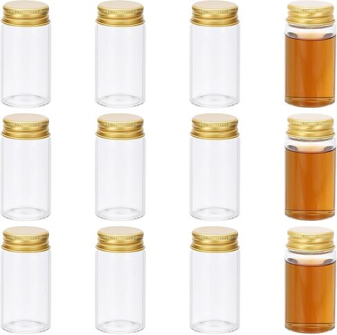 PATIKIL 5ml Small Clear Glass Bottles, 12Pcs Mini Vials with Aluminum Lids Tiny Jars for Aromatherapy Fragrance Cosmetic Oils Lab Perfumes Storing Beads, Silver in Saudi Arabia