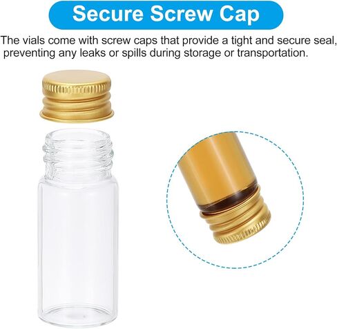 PATIKIL 5ml Small Clear Glass Bottles, 12Pcs Mini Vials with Aluminum Lids Tiny Jars for Aromatherapy Fragrance Cosmetic Oils Lab Perfumes Storing Beads, Silver in Saudi Arabia